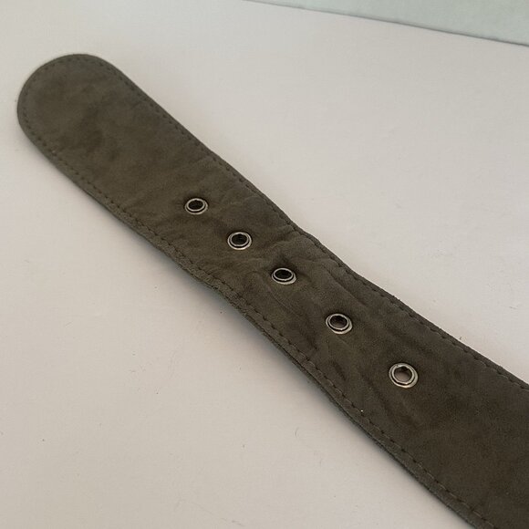 Tailored Sportsman Quilted Leather Belt Soft Gray Silver Sz Small Handmade Italy - Picture 7 of 11